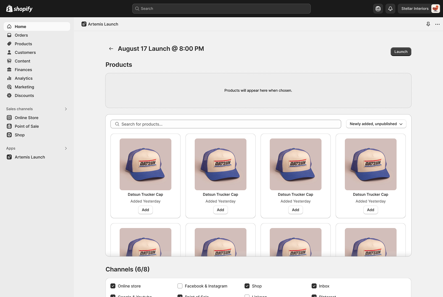 Shopify Dashboard